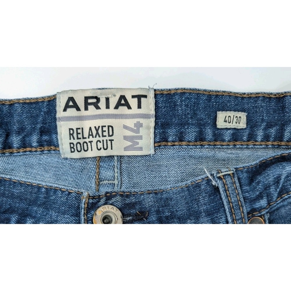 Ariat Jeans Men's M4 Relaxed Bootcut 40x30 Medium Wash Workwear Western Cowboy - Picture 2 of 7
